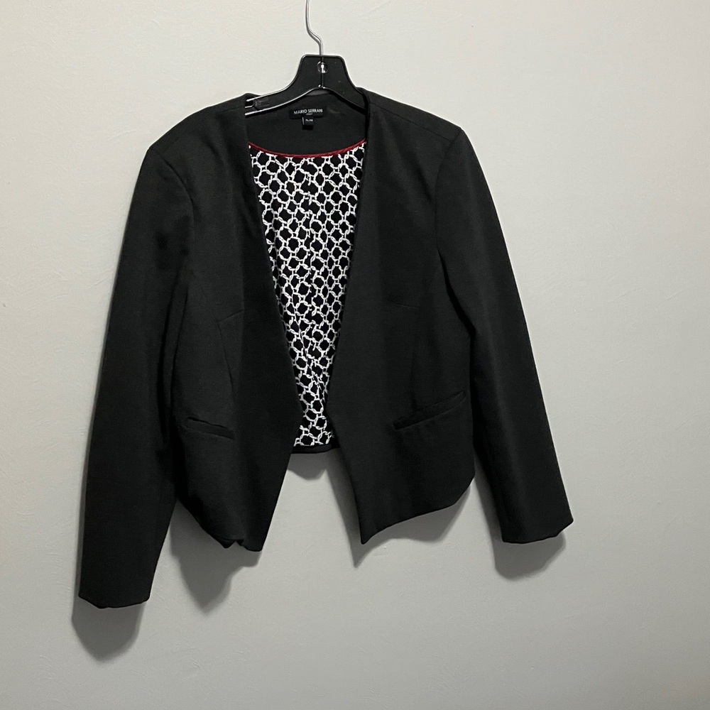 Mario Serrani Gray Blazer with Patterned Lining